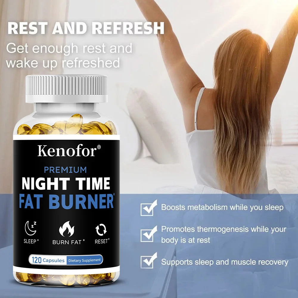 Nighttime Fat Burner Supplement - for Weight Loss, Boost Metabolism, Suppress Appetite Diet,Healthy Weight Management