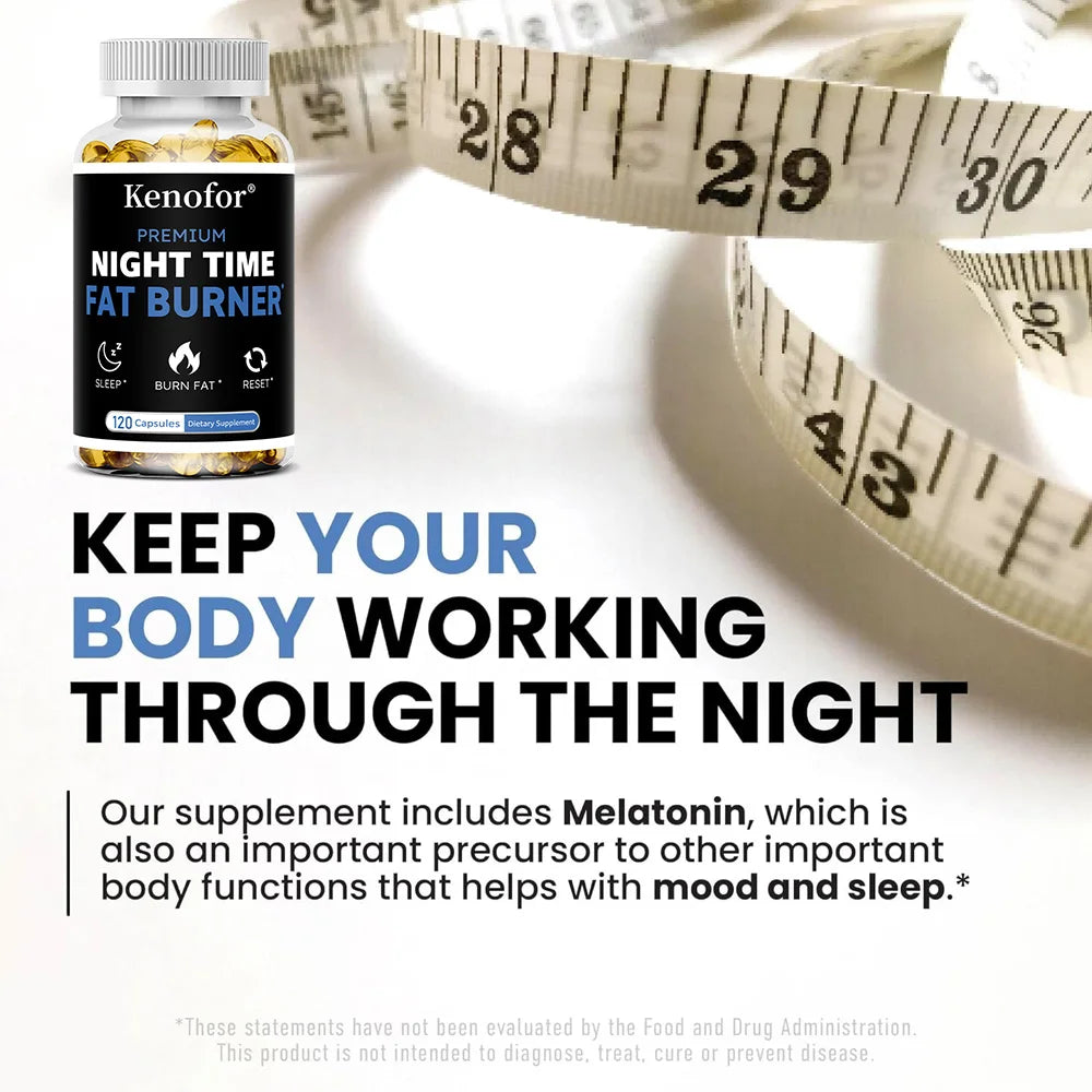 Nighttime Fat Burner Supplement - for Weight Loss, Boost Metabolism, Suppress Appetite Diet,Healthy Weight Management